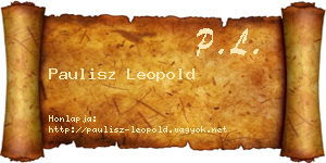 Paulisz Leopold névjegykártya